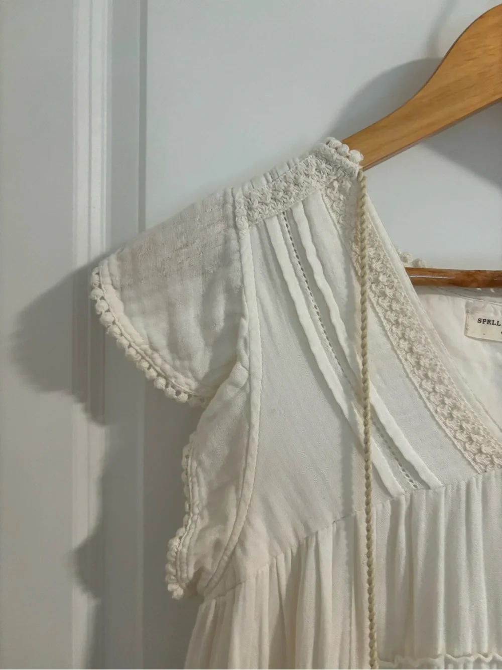 SPELL & THE GYPSY COLLECTIVE Hanalei Midi Dress Cotton Gauzy Tiered Size XS